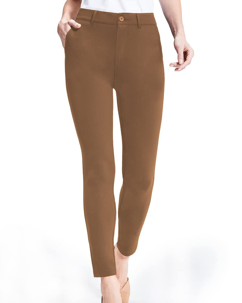 Pantalón con bolsillos para mujer color chocolate talla XXS - Bamans Nuevo)