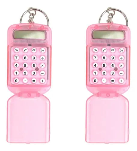 Llavero de Calculadora de bolsillo color rosa