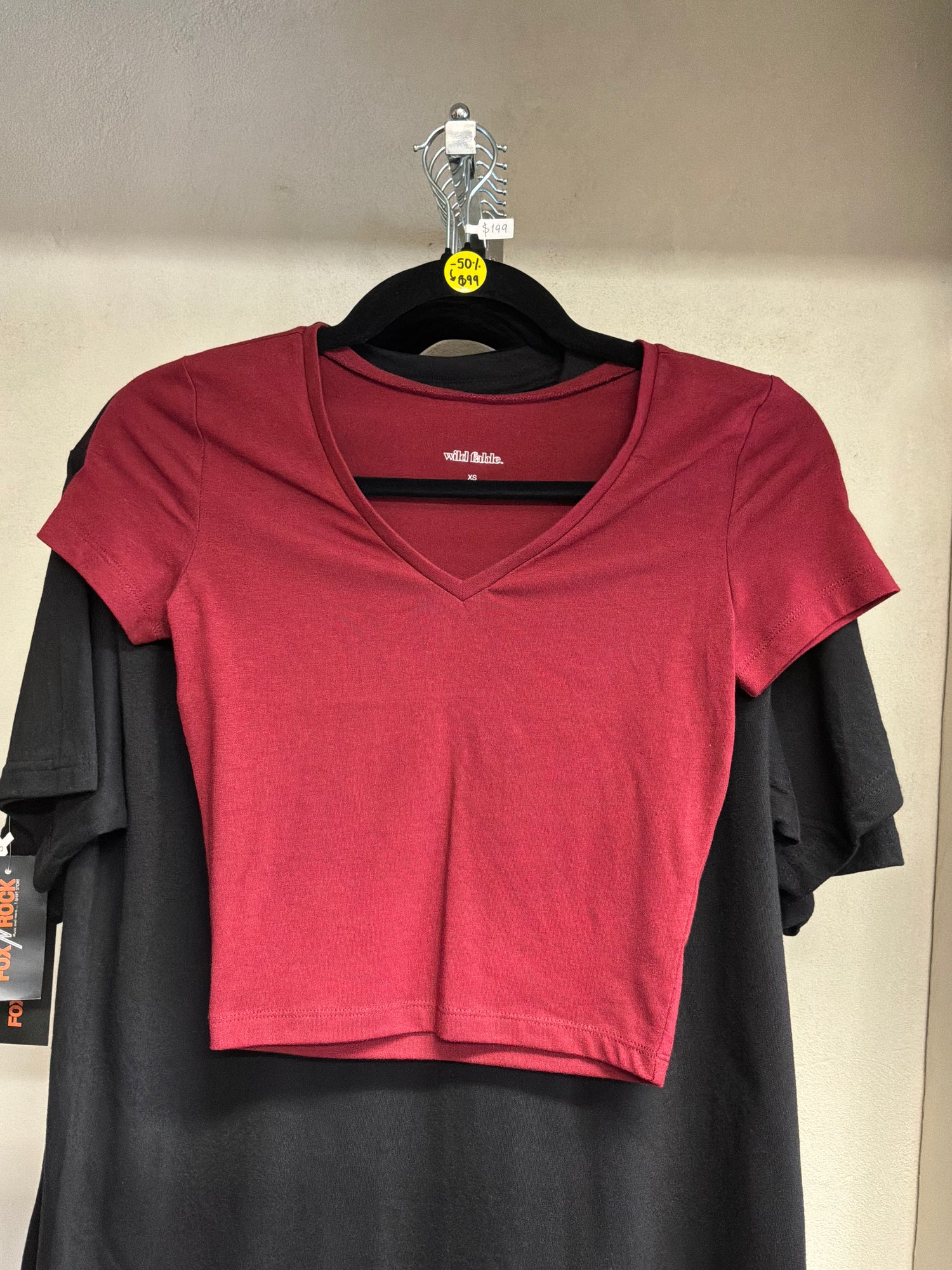 Crop Top color guinda para mujer talla XS - Wild Fable (Nuevo)