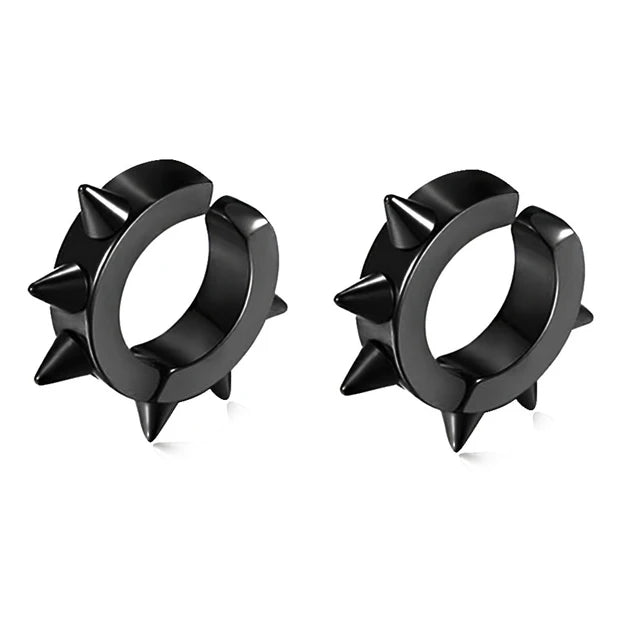 Aretes de aro de acero inoxidable sin perforación