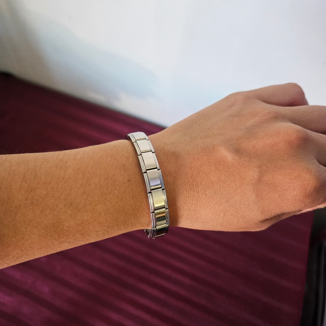 Pulsera italiana color plateado