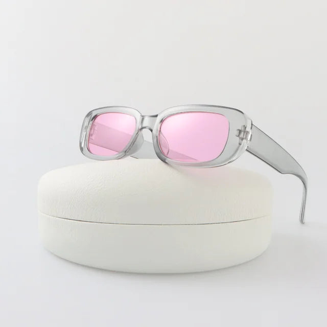 Lentes de sol estilo Vintage color gris con rosa