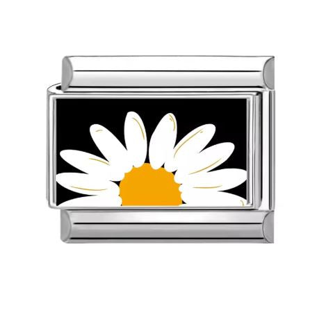 Charm flor margarita para pulsera italiana 9mm