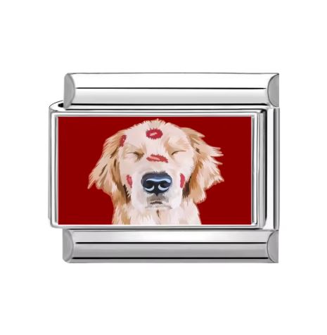 Charm perro con besitos para pulsera italiana 9mm
