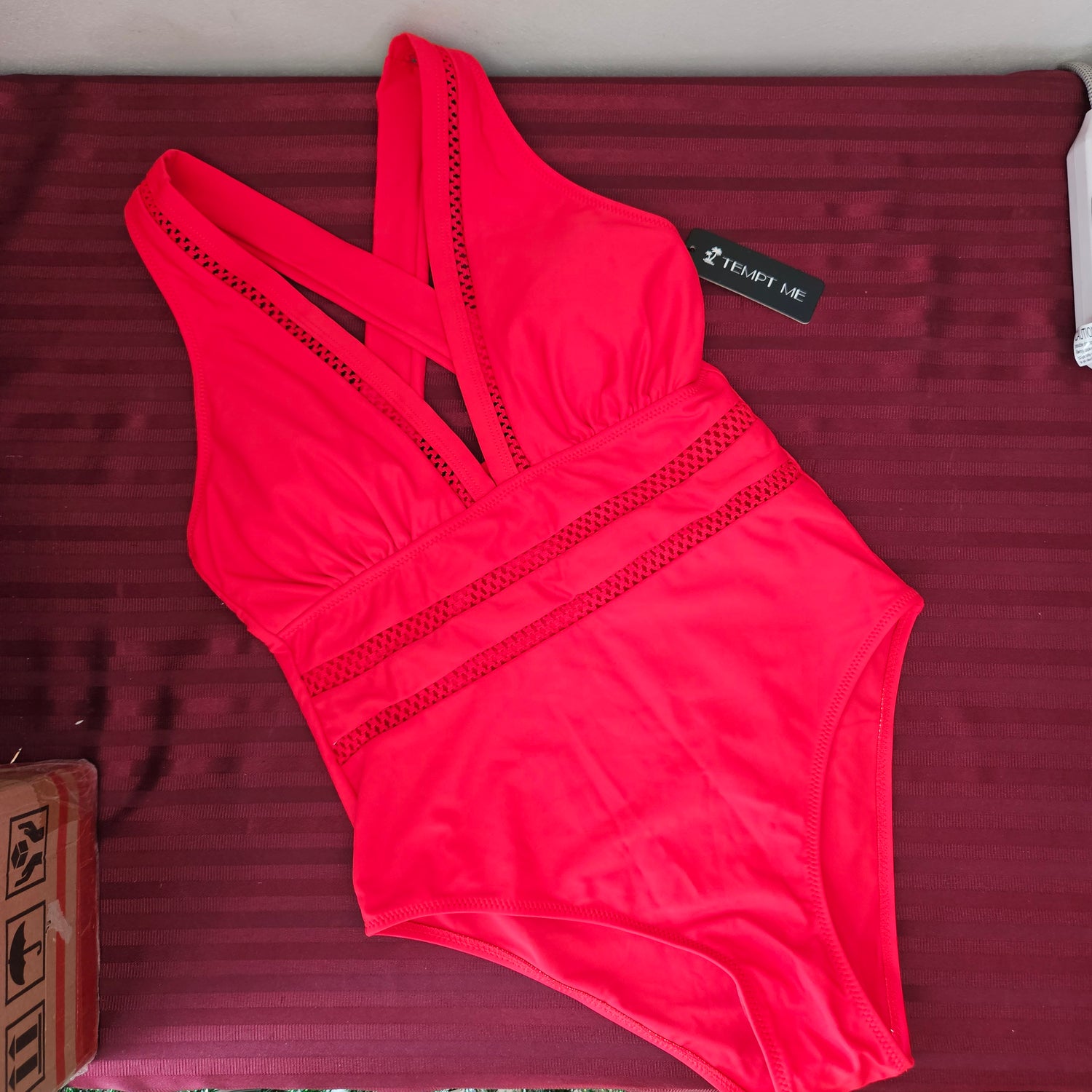 Traje de baño completo color rojo talla S - Tempt me (Nuevo)